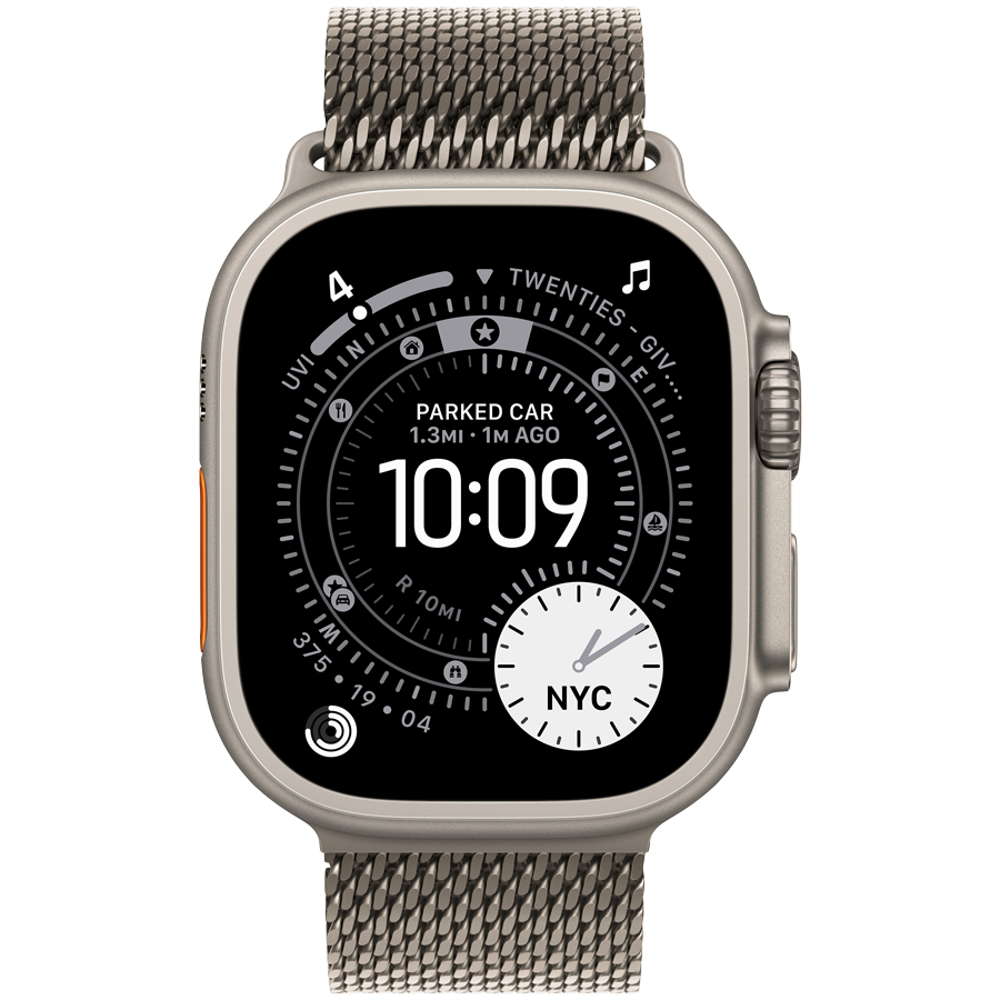 Apple Watch Ultra 3 GPS + Cellular 49mm Natural Titanium Case with Natural Titanium Milanese Loop - Small,Model A3281