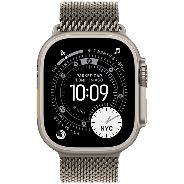 Apple Watch Ultra 3 GPS + Cellular 49mm Natural Titanium Case with Natural Titanium Milanese Loop - Small,Model A3281