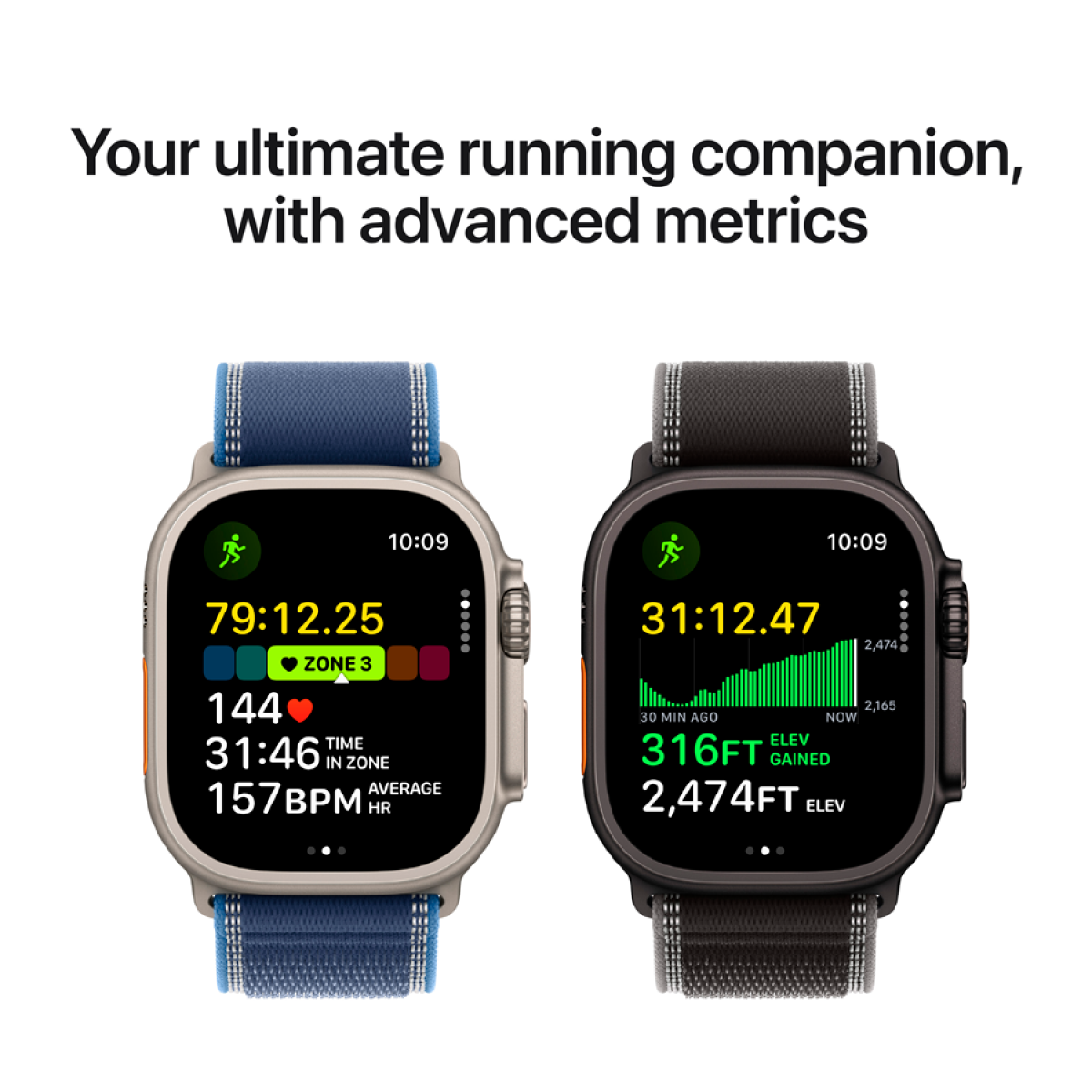 Apple Watch Ultra 3 GPS + Cellular 49mm Natural Titanium Case with Blue/Bright Blue Trail Loop - S/M,Model A3281