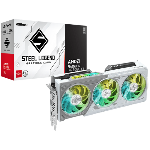 ASROCK AMD Radeon RX 9060 XT Steel Legend OC 16GB GDDR6 128-bit HDMI 2x DP