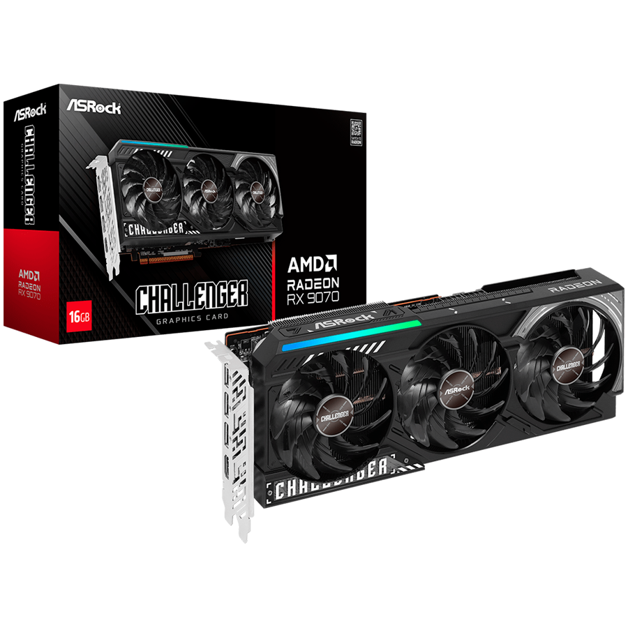 ASROCK AMD Radeon RX 9070 Challenger 16GB GDDR6 256-bit HDMI 3x DP-1