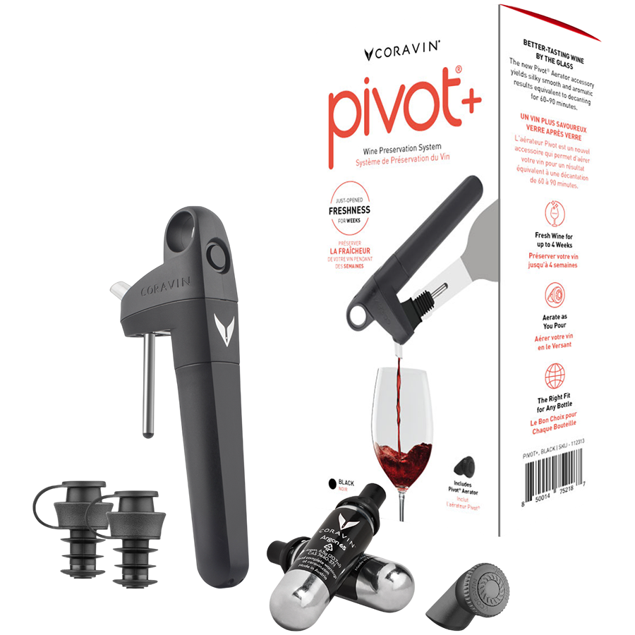 CORAVIN Pivot Plus, System do przechowywania wina, Czarny