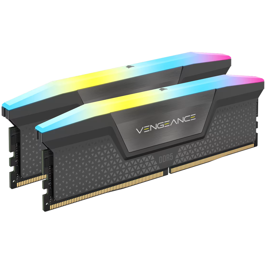 CORSAIR VENGEANCE RGB DDR5 64GB (2 x 32GB) DDR5 5600 CL40-44-44-90 1.25V AMD EXPO & Intel XMP - Gray-1