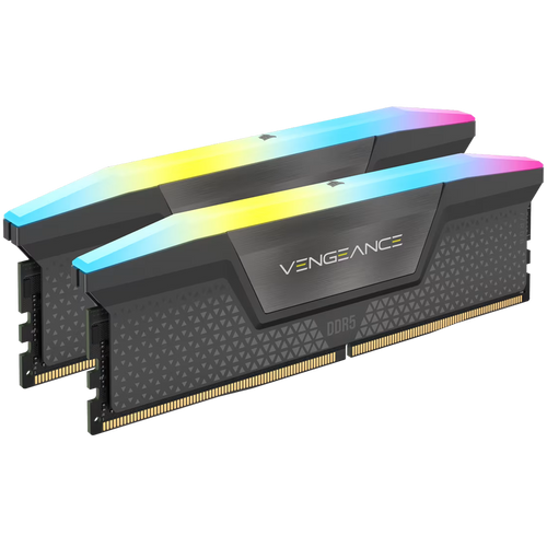 CORSAIR VENGEANCE RGB DDR5 64GB (2 x 32GB) DDR5 5600 CL40-44-44-90 1.25V AMD EXPO & Intel XMP - Gray