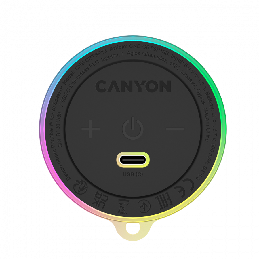 CANYON Magnetic BT speaker OnMove 13 5W Black-1