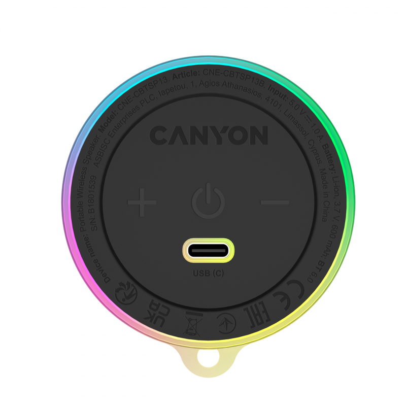 CANYON Magnetic BT speaker OnMove 13 5W Black-1