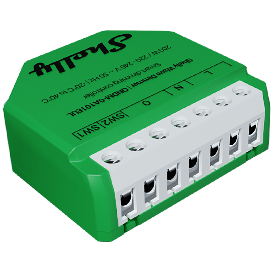 SHELLY Wave Dimmer modłuł sterowania poziomem jasości oświetlenia