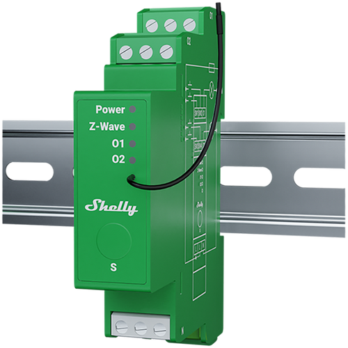 SHELLY Wave Pro Dimmer 2PM 2-kanałowy sterownik do sterowania oświetleniem z pomiarem mocy