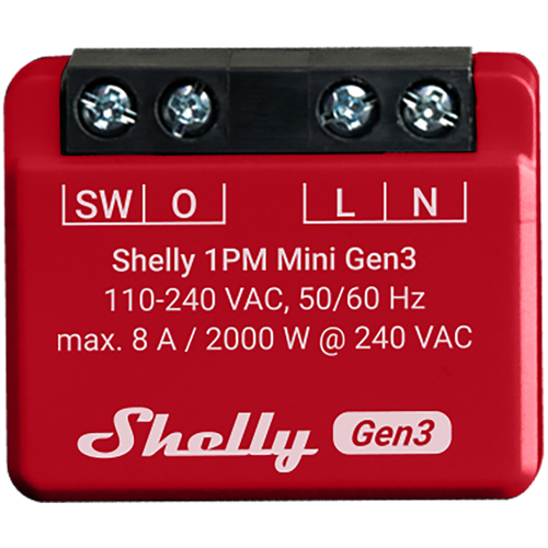 SHELLY 1PM Mini Gen3 1-kanałowy moduł z pomiarem mocy
