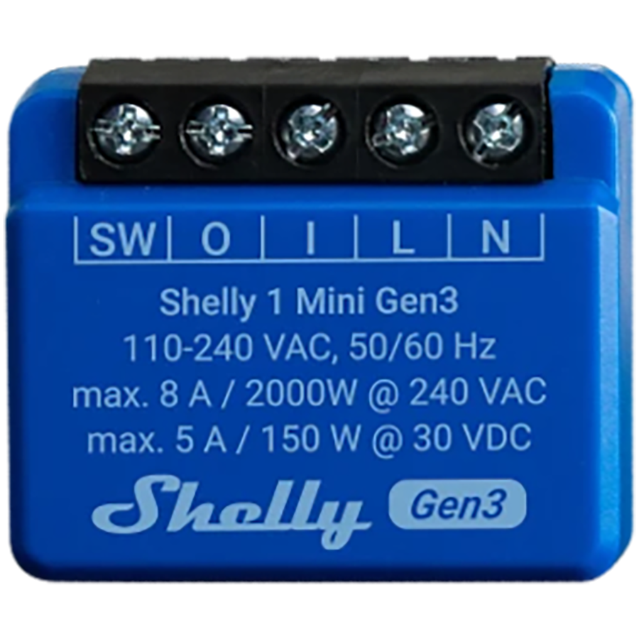 SHELLY 1 Mini Gen3 1-kanałowy moduł ze stykiem bezpotencjałowym