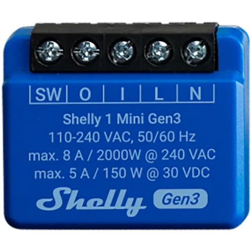 SHELLY 1 Mini Gen3 1-kanałowy moduł ze stykiem bezpotencjałowym