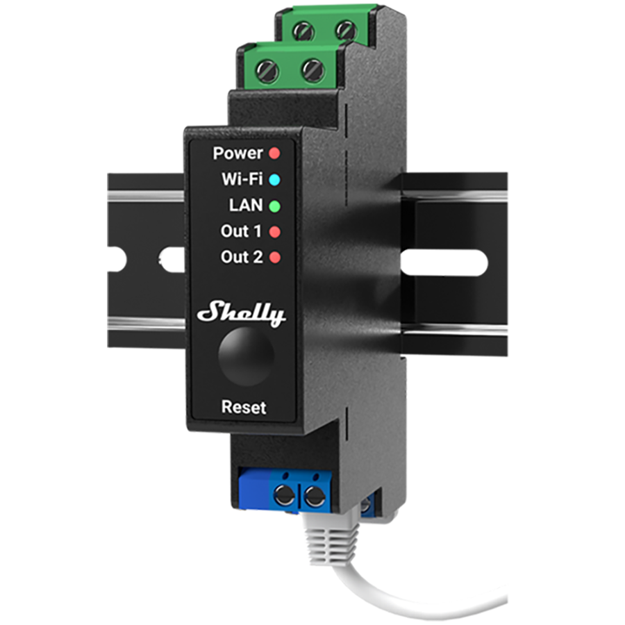 SHELLY Pro 2PM 2-kanałowy sterownik z pomiarem mocy-1