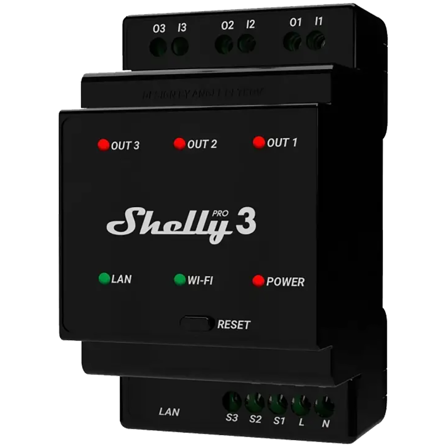 SHELLY Pro 3 3-kanałowy sterownik