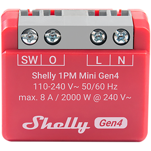 SHELLY 1PM Mini Gen4 1-kanałowy mini moduł z pomiarem mocy