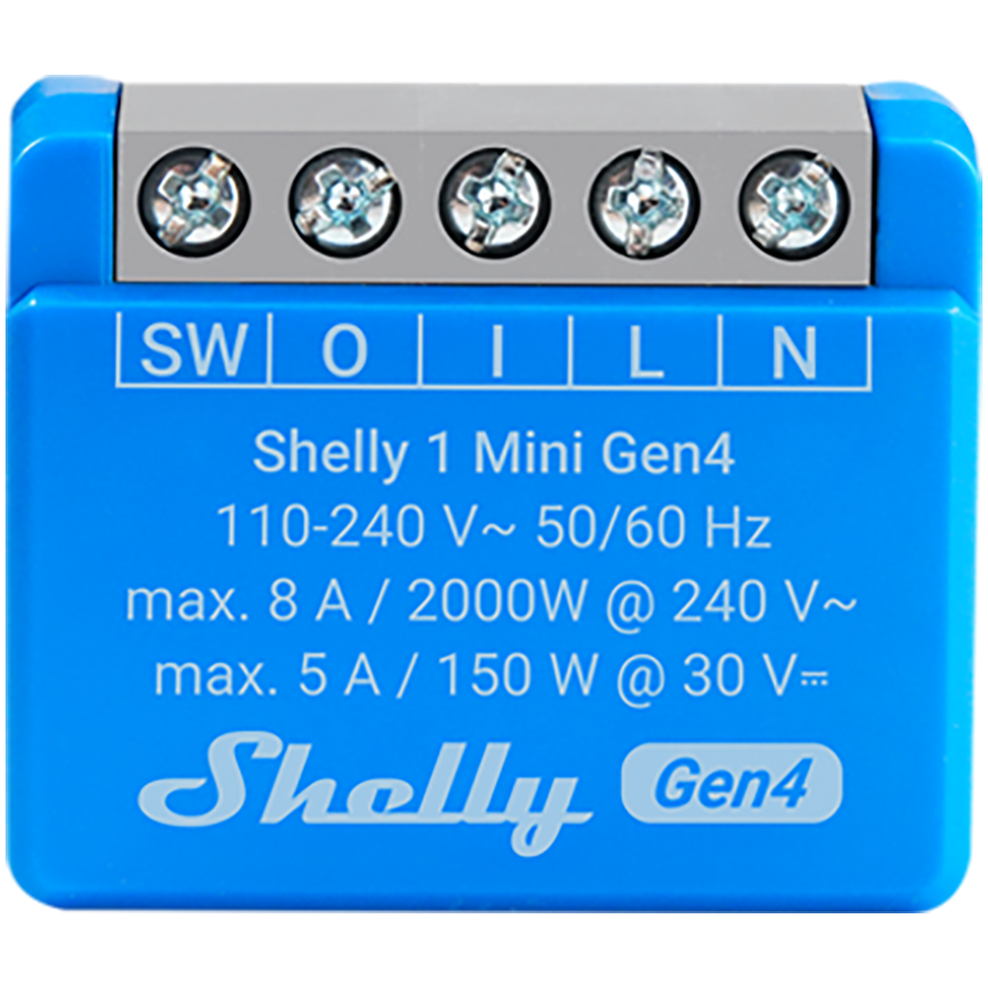 SHELLY 1 Mini Gen4 1-kanałowy mini moduł ze stykiem bezpotencjałowym