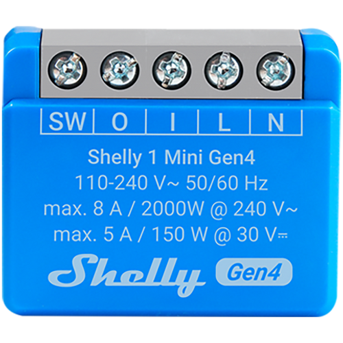 SHELLY 1 Mini Gen4 1-kanałowy mini moduł ze stykiem bezpotencjałowym