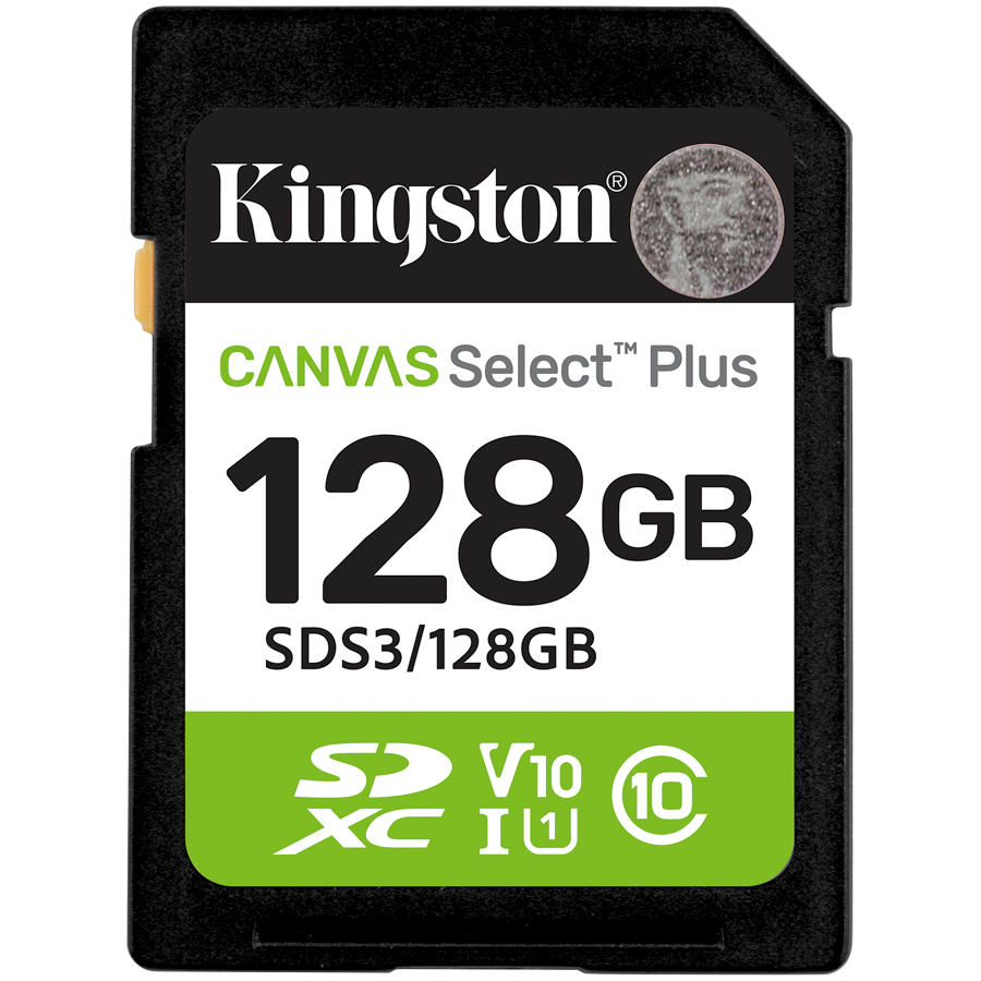 Kingston 128GB SDXC Canvas Select Plus Gen3 150MB/s C10 UHS-I U1 V10-1
