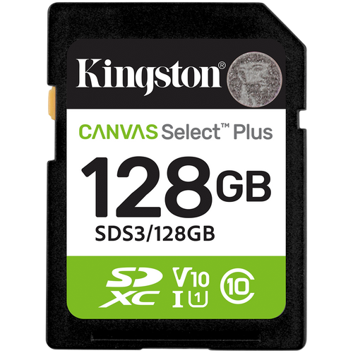 Kingston 128GB SDXC Canvas Select Plus Gen3 150MB/s C10 UHS-I U1 V10