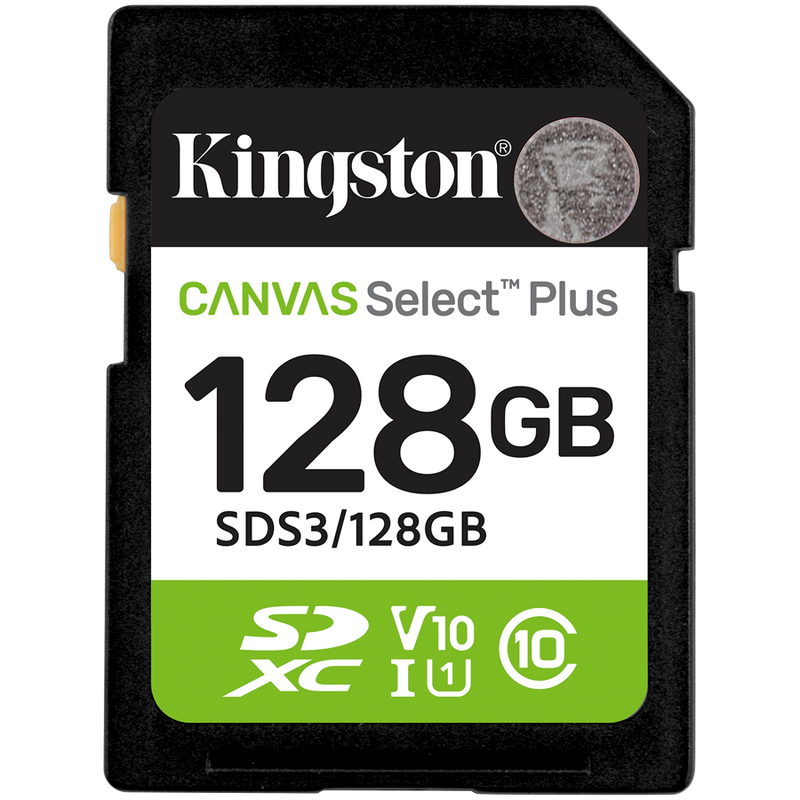 Kingston 128GB SDXC Canvas Select Plus Gen3 150MB/s C10 UHS-I U1 V10-1