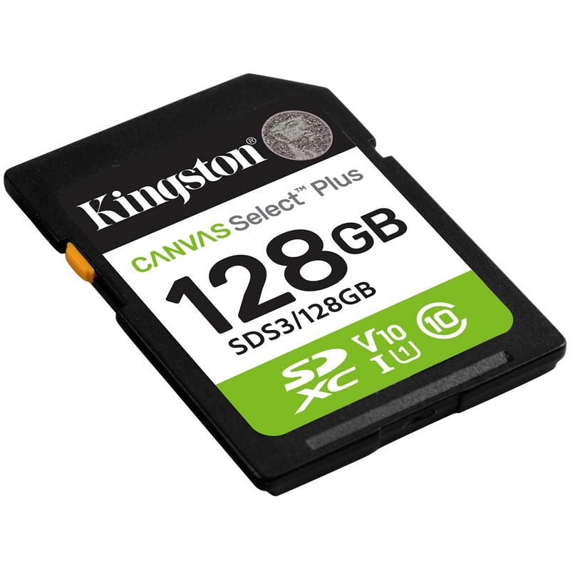 Kingston 128GB SDXC Canvas Select Plus Gen3 150MB/s C10 UHS-I U1 V10-2