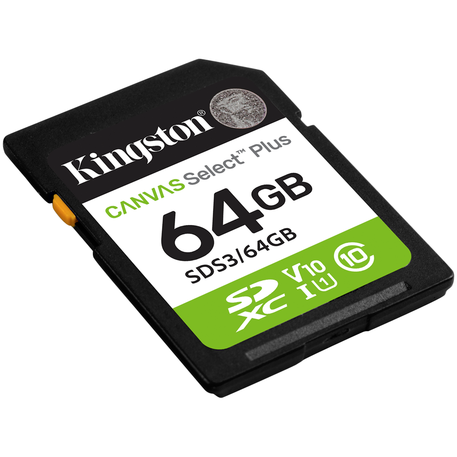Kingston 64GB SDXC Canvas Select Plus Gen3 100MB/s C10 UHS-I U1 V10-2