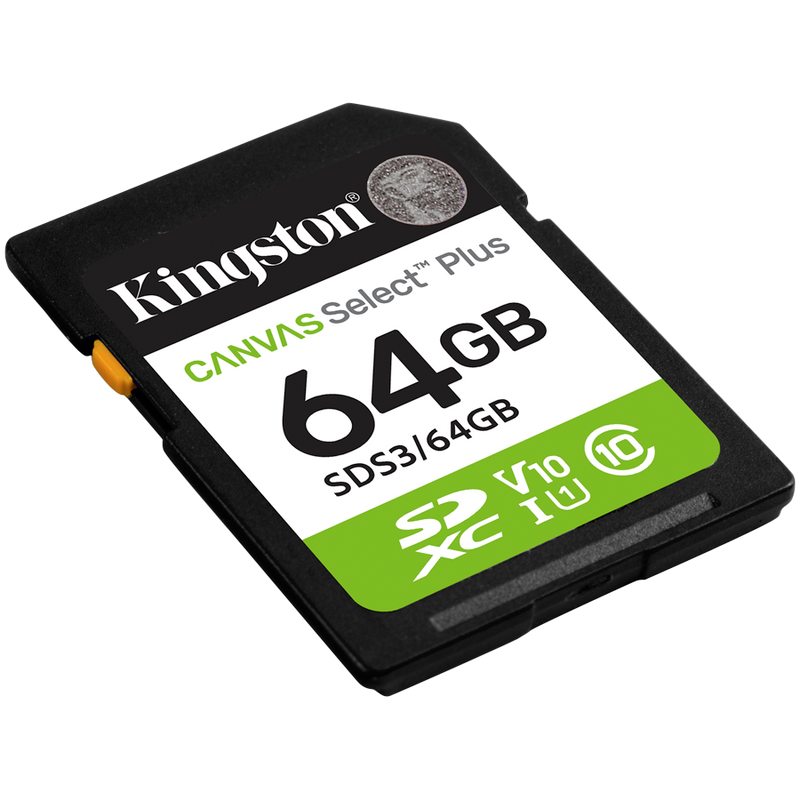 Kingston 64GB SDXC Canvas Select Plus Gen3 100MB/s C10 UHS-I U1 V10-2