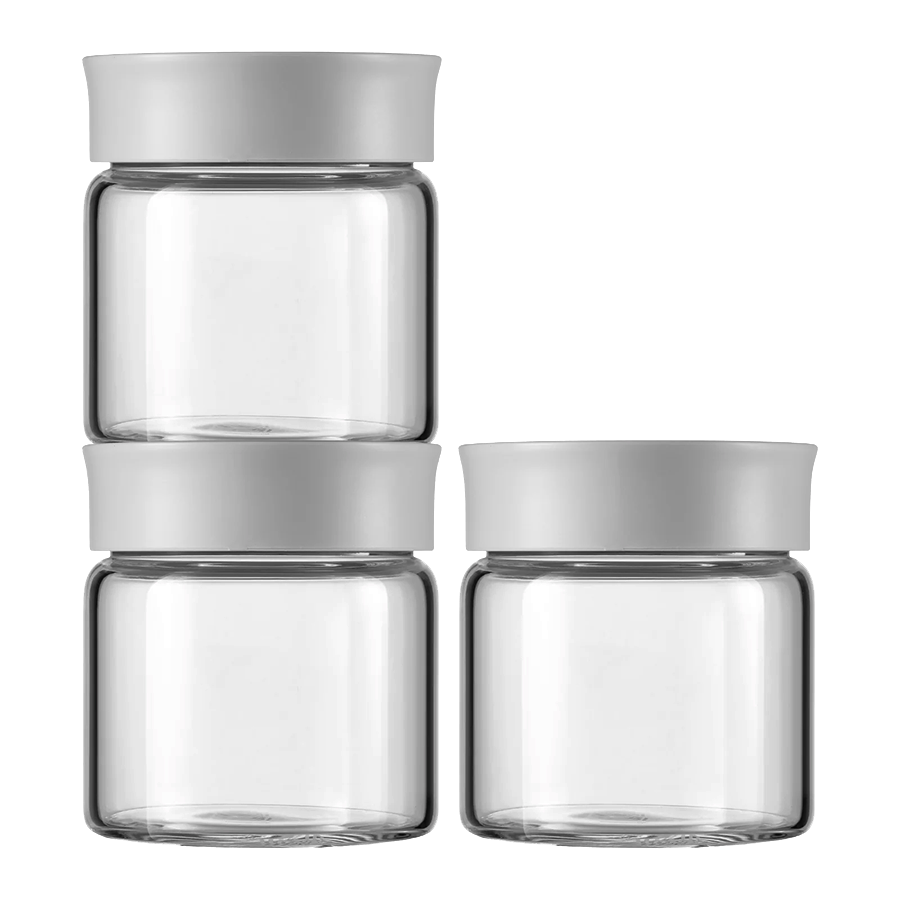 BUYDEEM Szklane słoiczki 200ml z nakrętką wze Nordic Grey, CS1001