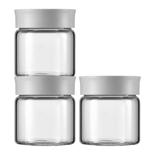 BUYDEEM Szklane słoiczki 200ml z nakrętką wze Nordic Grey, CS1001