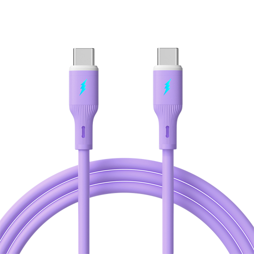 AKYGA Kabel USB Akyga AK-USB-70 USB type C (m) / USB type C (m) ver. 2.0 60W 1m fioletowy silikonowy