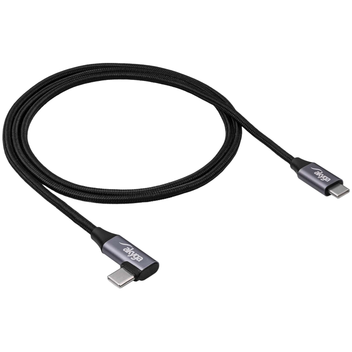 AKYGA Kabel USB Akyga AK-USB-54 USB type C (m) / USB type C (m) kątowy ver. 2.0 60W 1m