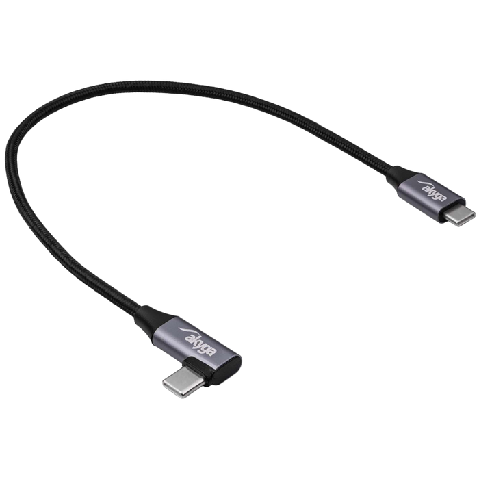 AKYGA Kabel USB Akyga AK-USB-53 USB type C (m) / USB type C (m) kątowy ver. 2.0 60W 0.3m