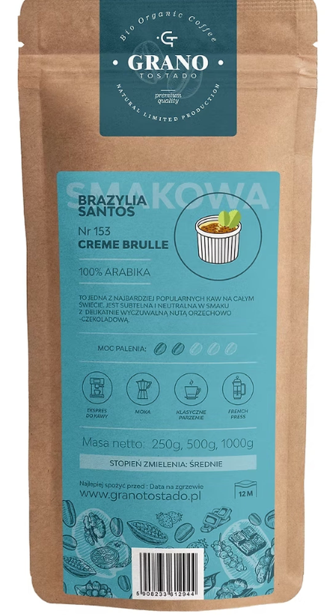 KAWA ŚREDNIO MIELONA CREME BRULLE 250G