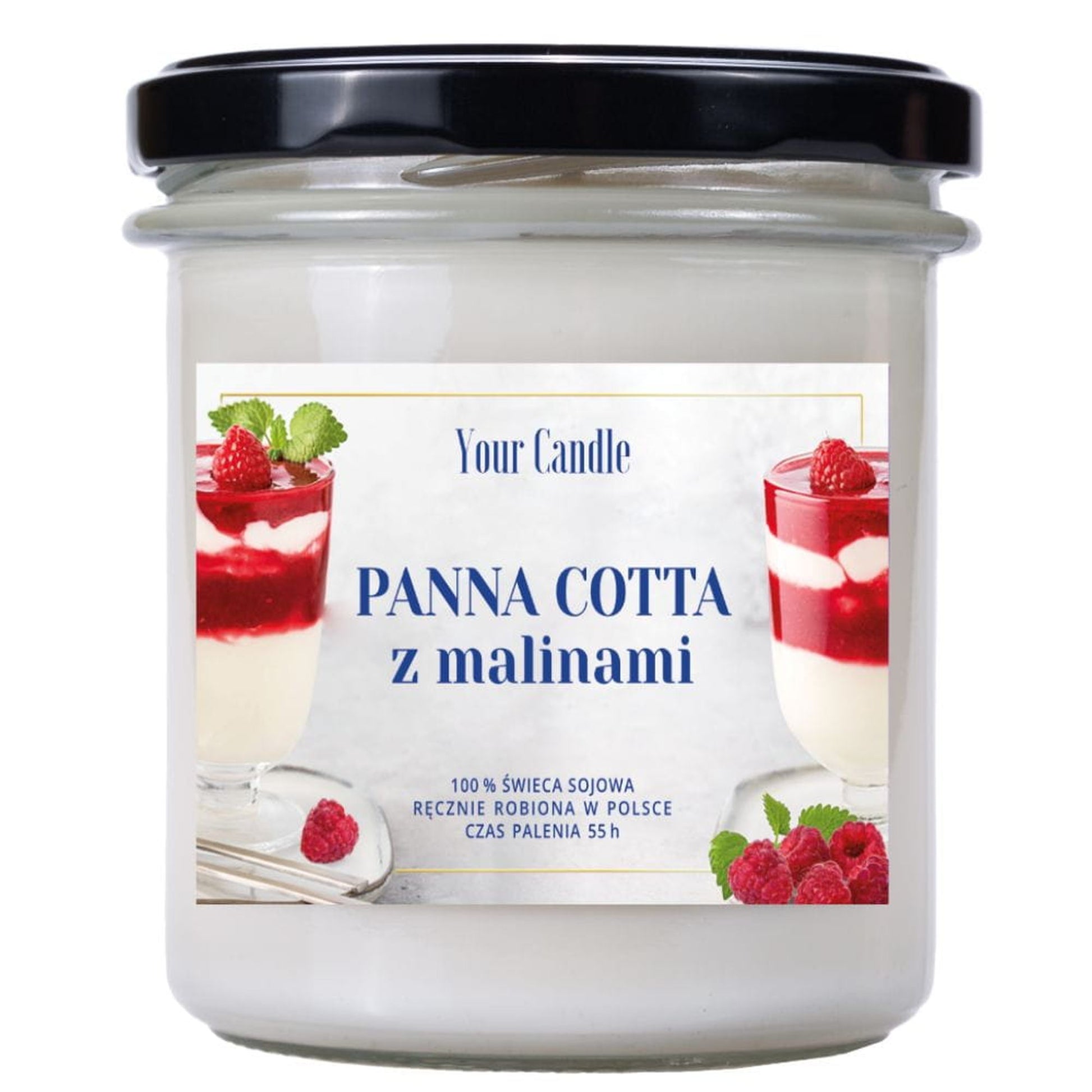 Your Candle Świeca zapachowa sojowa Panna Cotta z malinami-300ml-1