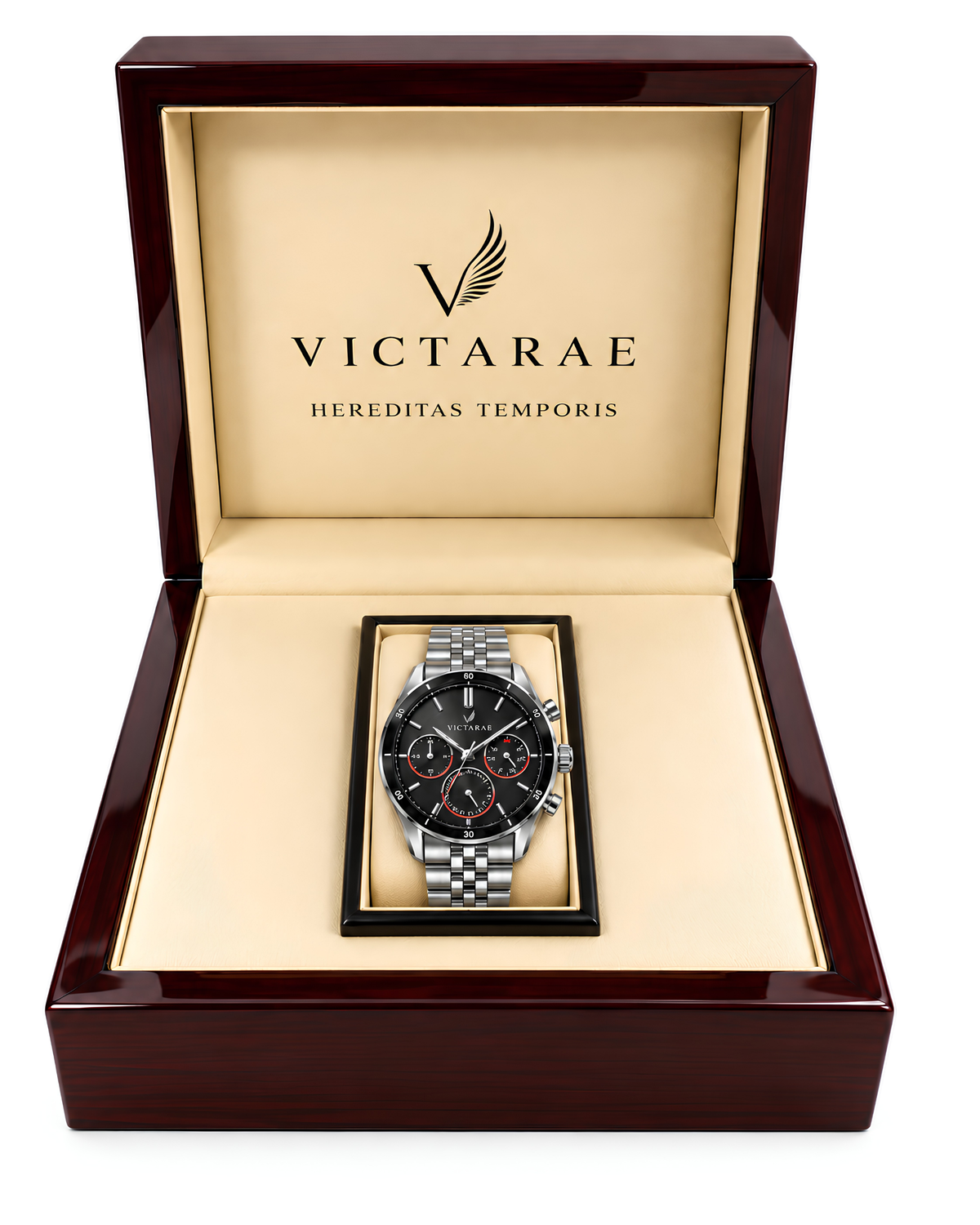 Zegarek Victarae Semper Fidelis - Men Silver (czarna tarcza)