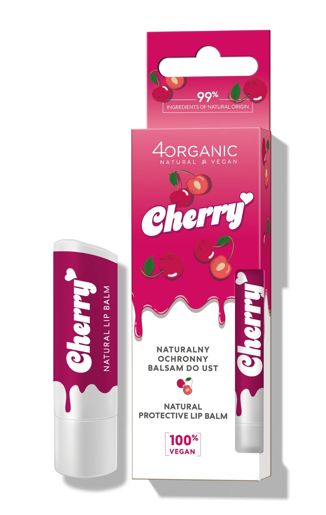 4Organic Naturalny ochronny balsam do ust Cherry 5g