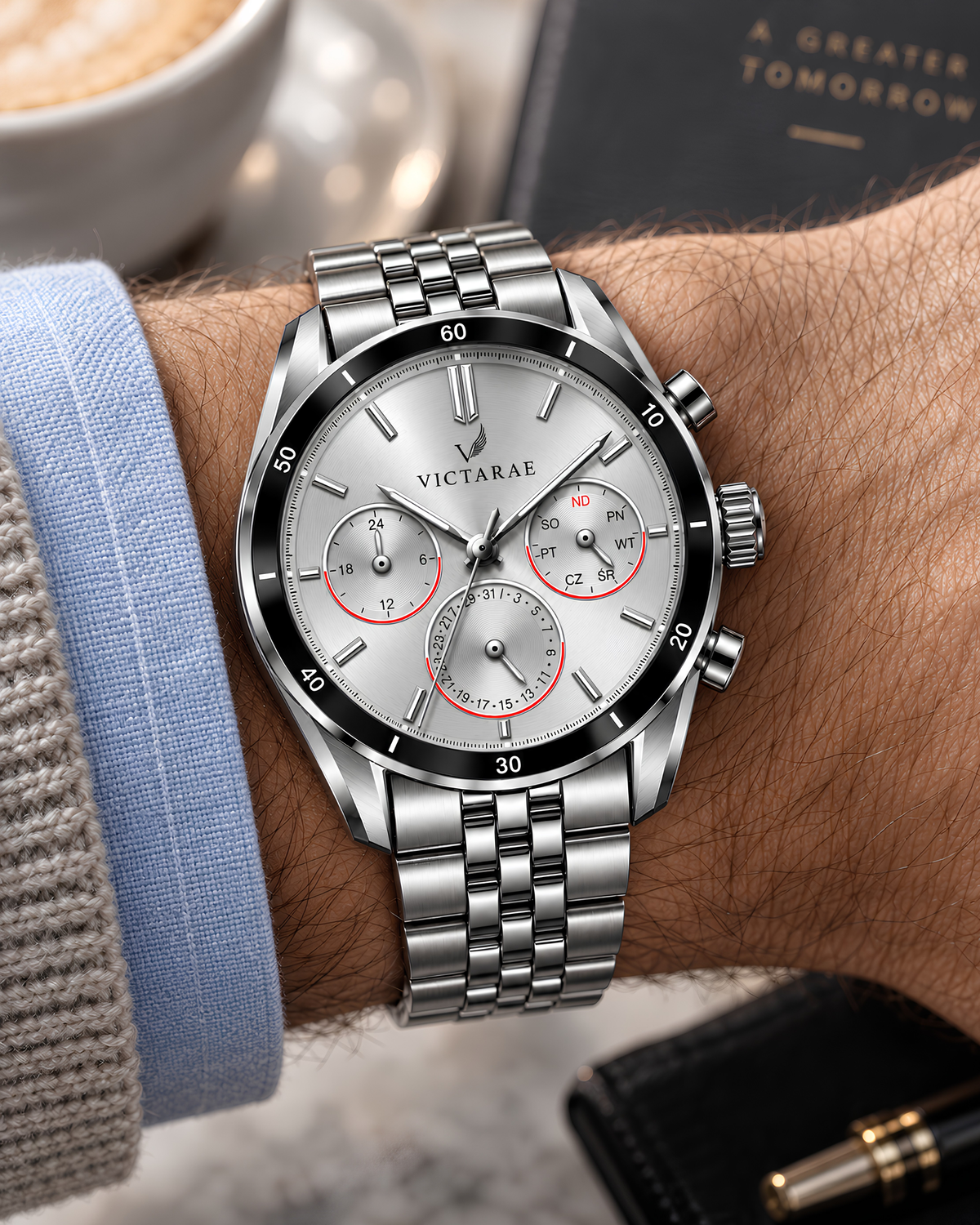 Zegarek Victarae Semper Fidelis - Men Silver (srebrna tarcza)
