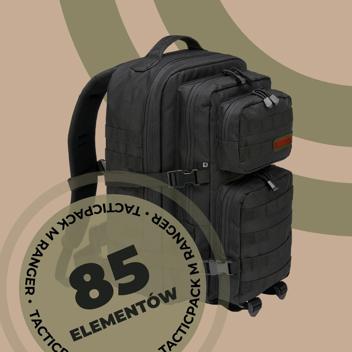 TACTICPACK M RANGER (PLECAK BEZPIECZEŃSTWA)  Plecak ewakuacyjny z wyposażeniem kolor czarny