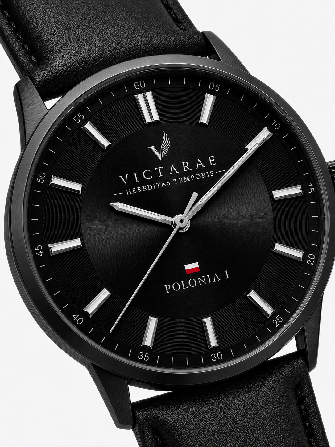 ZEGAREK POLONIA 1 - MEN BLACK (ELEGANCKI PASEK)