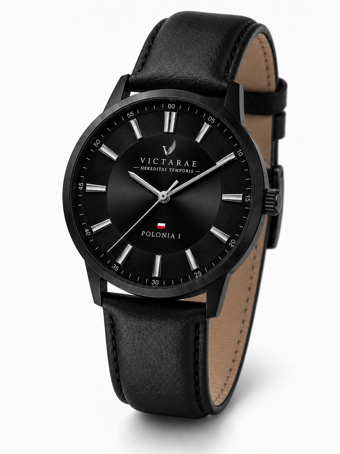 ZEGAREK POLONIA 1 - MEN BLACK (ELEGANCKI PASEK)