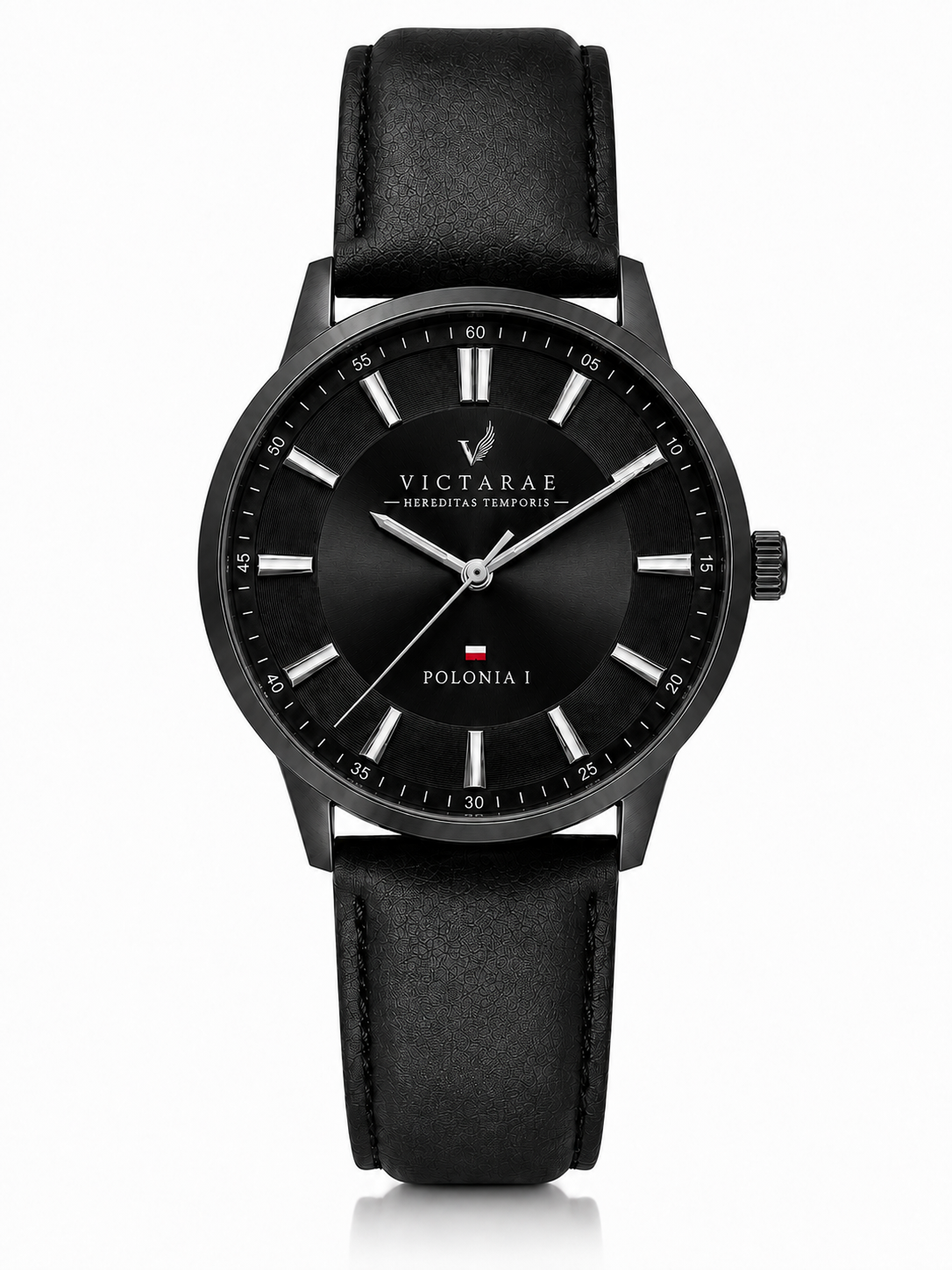 ZEGAREK POLONIA 1 - MEN BLACK (ELEGANCKI PASEK)