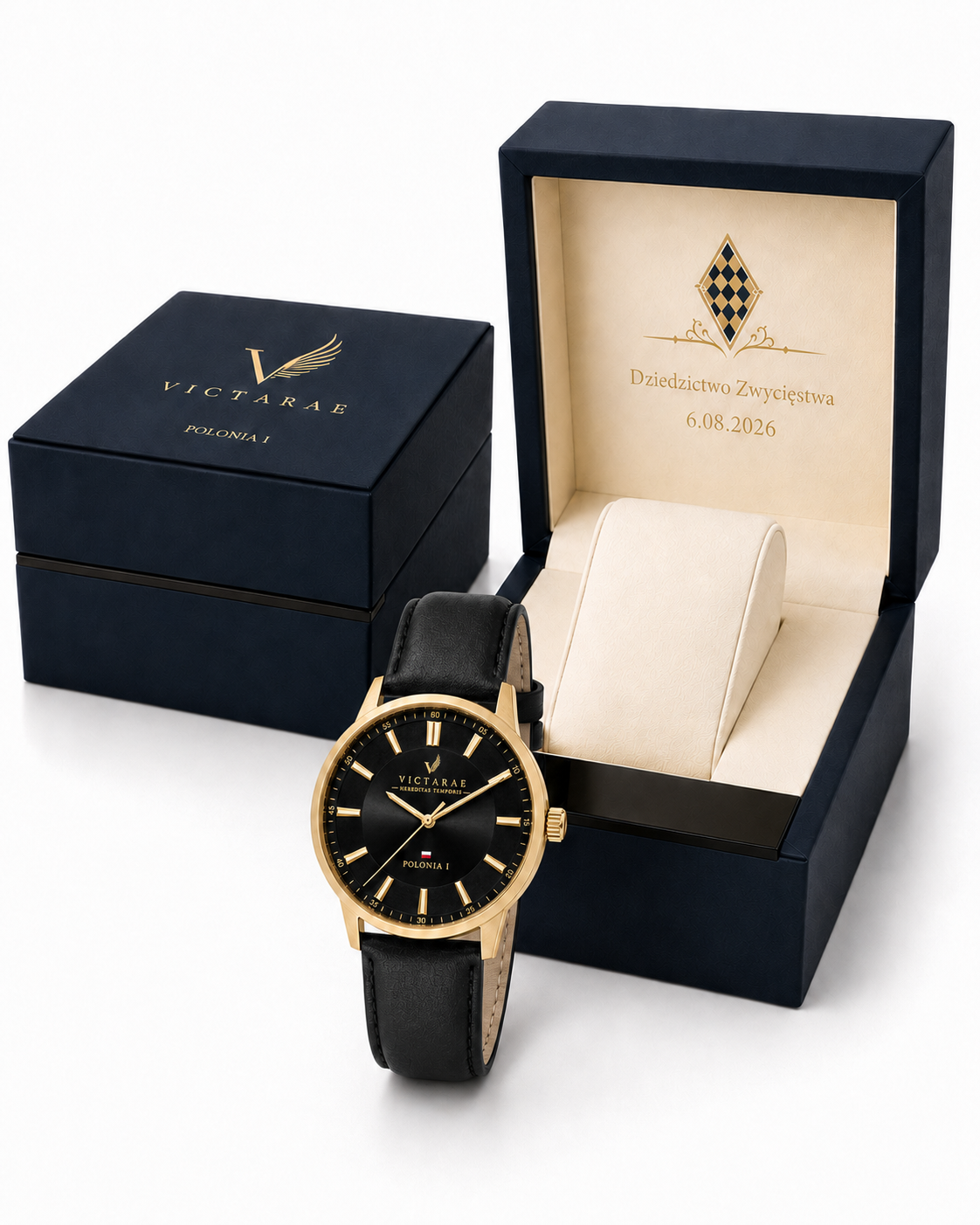 ZEGAREK POLONIA 1 - MEN GOLD (ELEGANCKI PASEK)