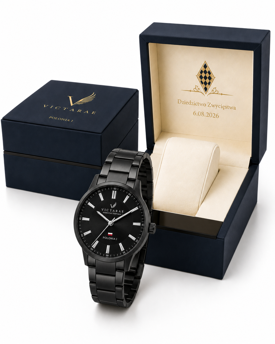 ZEGAREK POLONIA 1 - MEN BLACK (BRANSOLETA)
