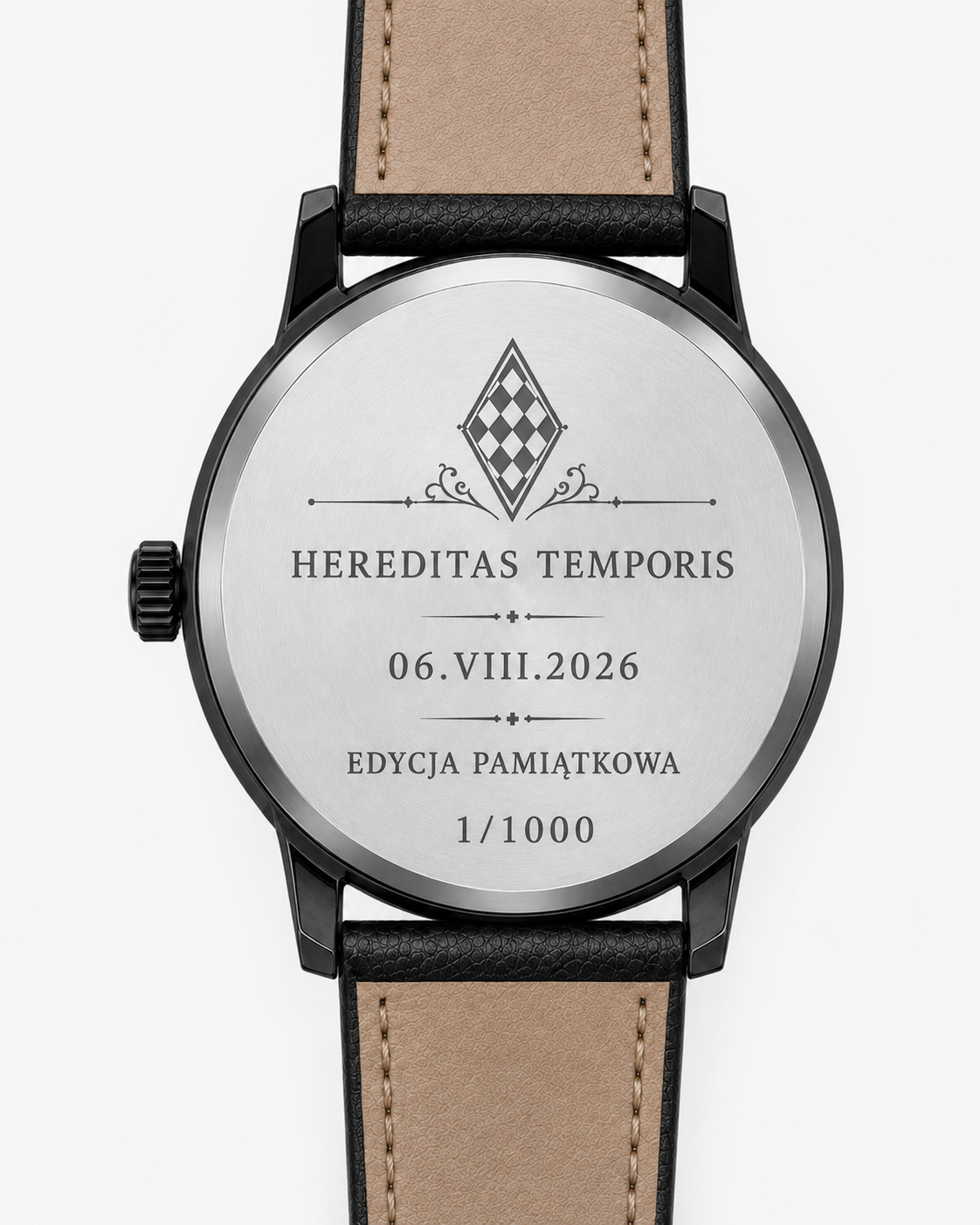 ZEGAREK POLONIA 1 - MEN BLACK (ELEGANCKI PASEK)