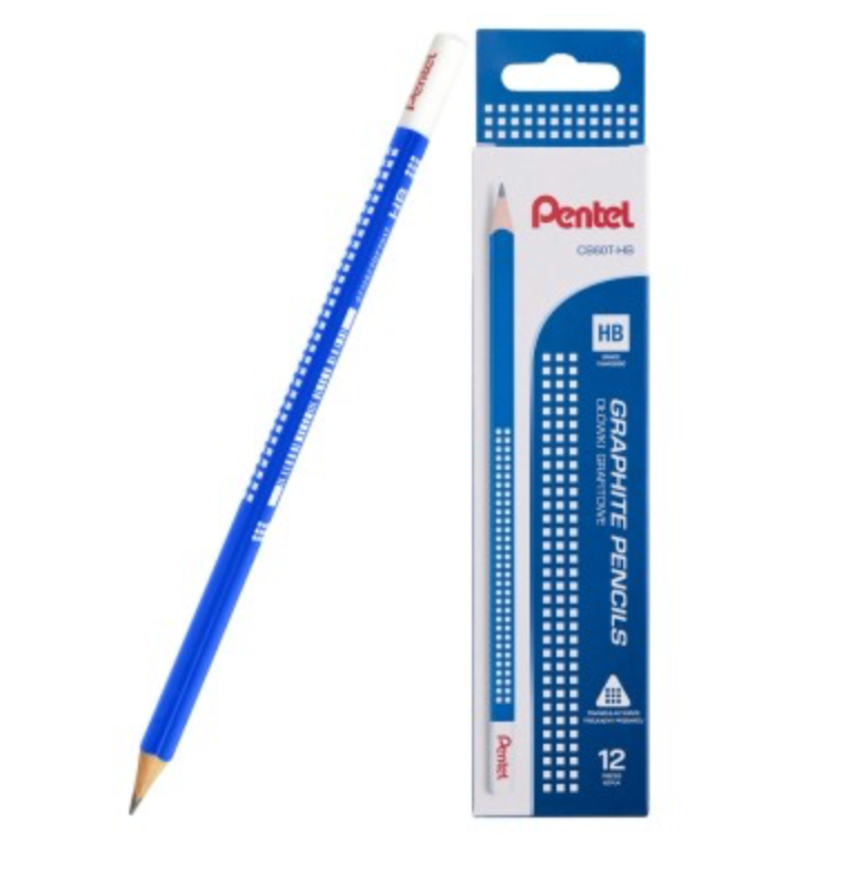 Ołówek drewniany (cedr) trójkątny HB Pentel CB60T-HB