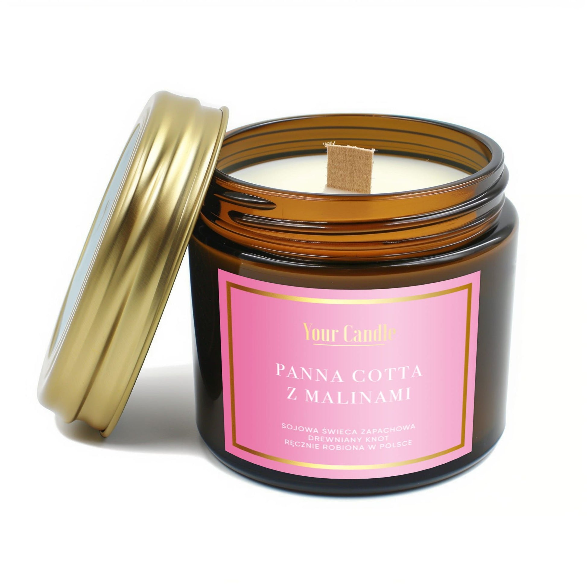 Your Candle Świeca zapachowa sojowa Panna cotta z malinami-120ml-1