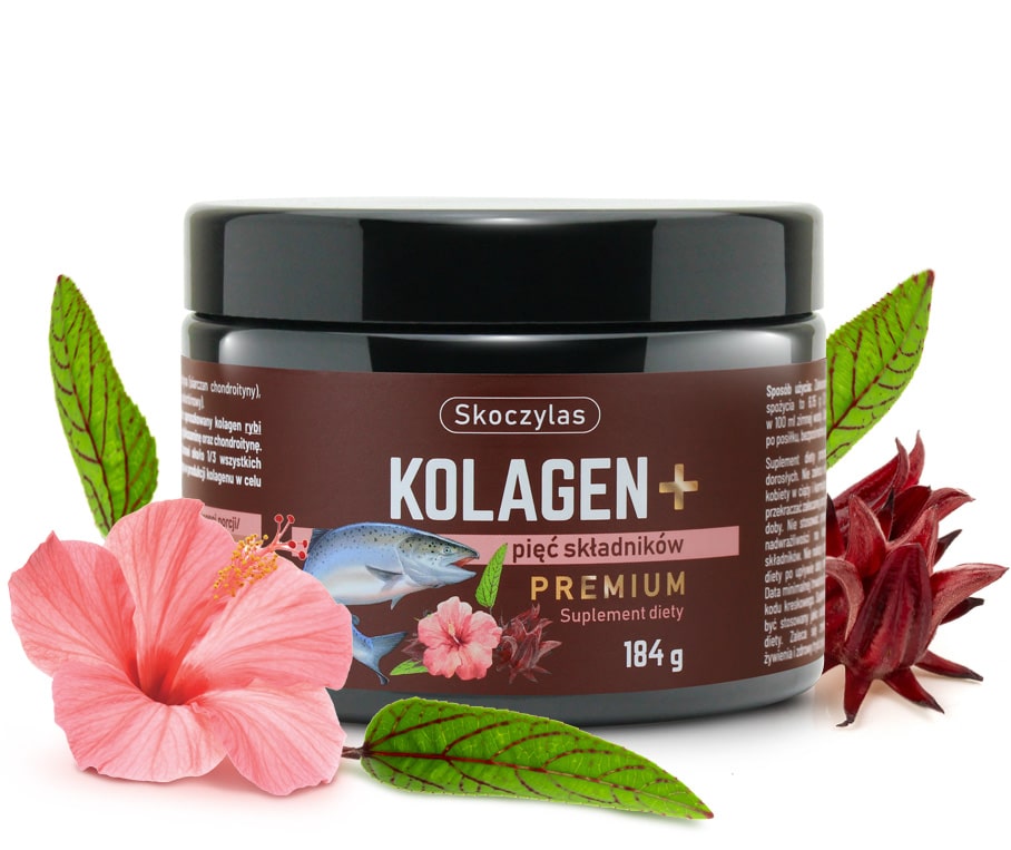 KOLAGEN PREMIUM z łososia, kwas hialuronowy, glukozamina, chondroityna