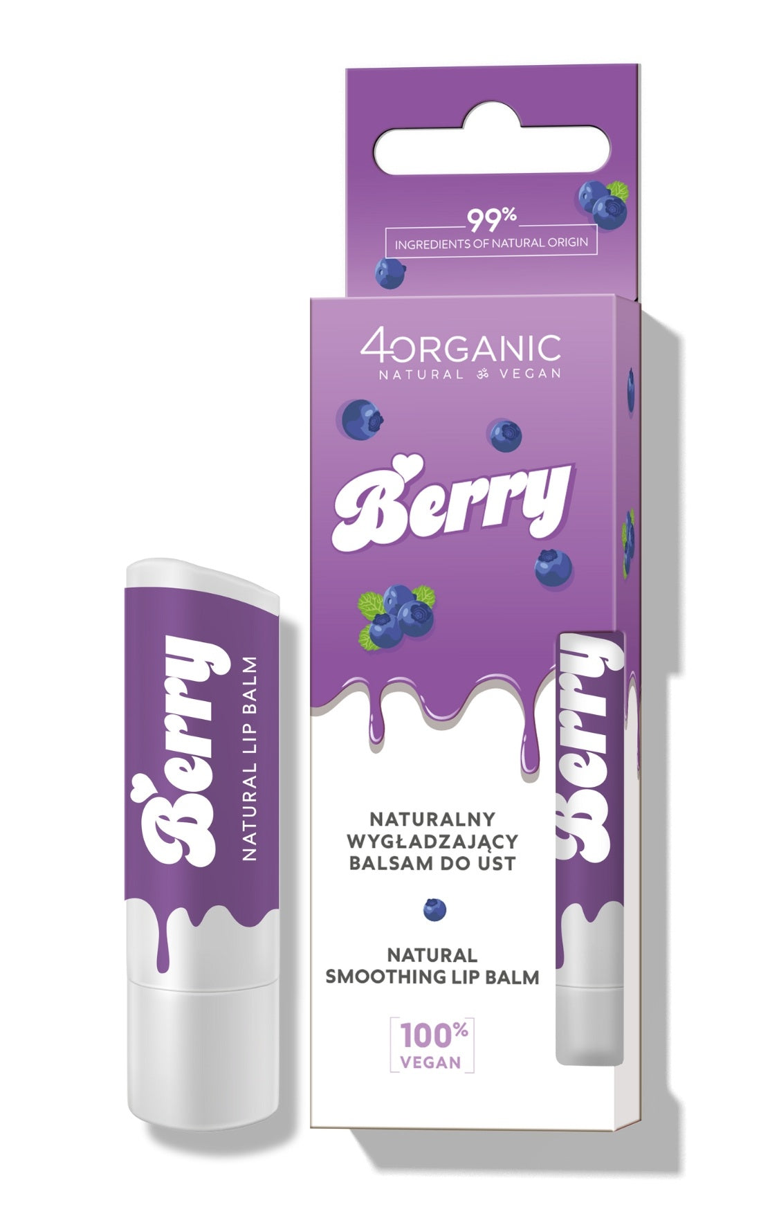 4Organic Naturalny wygładzający balsam do ust Berry 5 g