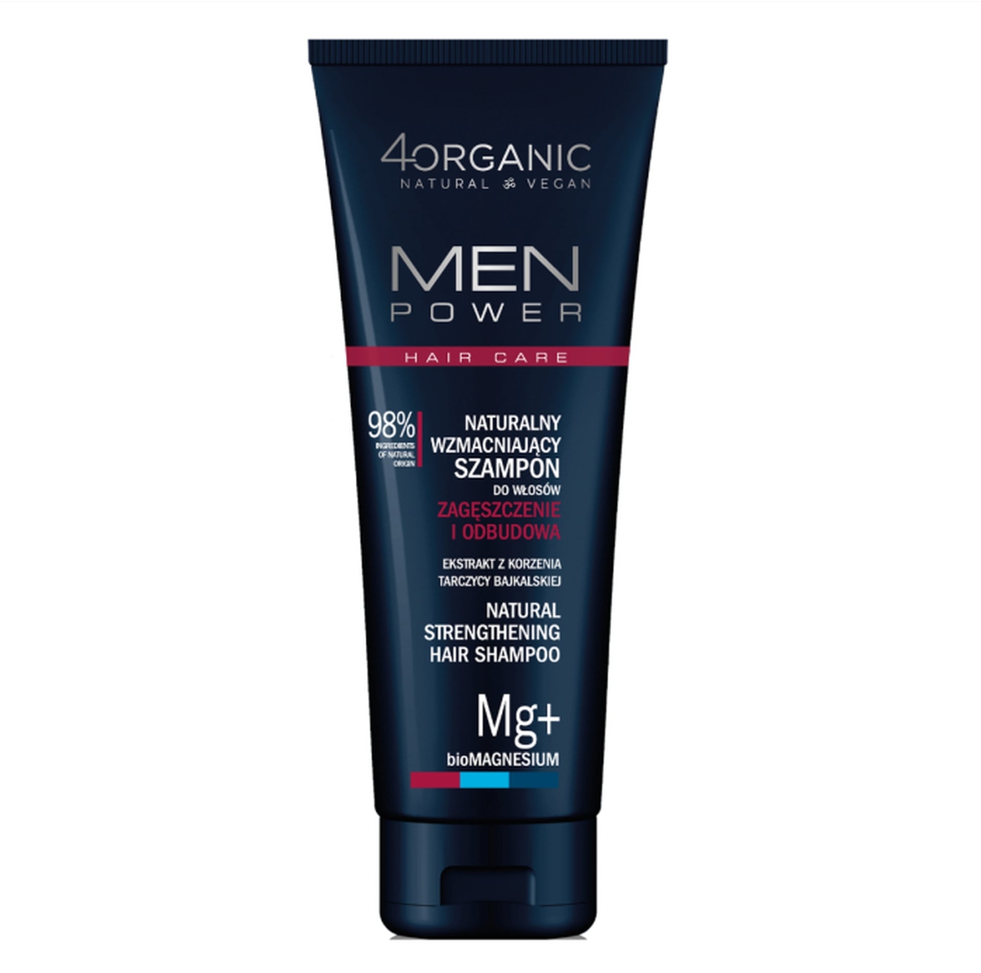 4organic MEN POWER naturalny szampon do włosów zagęszczenie i odbudowa 250ml