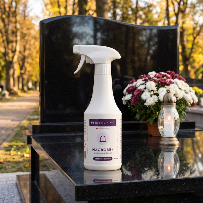 PERFEKCYJNA Nagrobek Płyn do czyszczenia nagrobków granit, marmur, kamień 500 ml